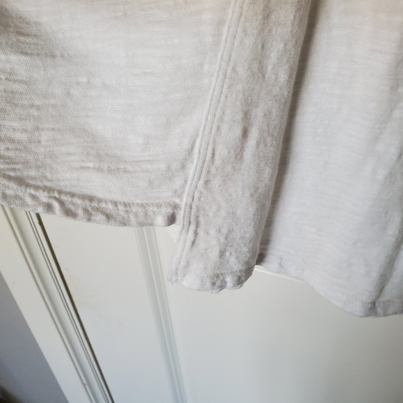 Womens Long Sleeve Slub Knit T-shirt Top Scoopneck White S - Picture 2 of 5